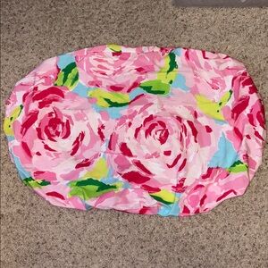 Floral Pink and Blue Patterned Bassinet Sheet